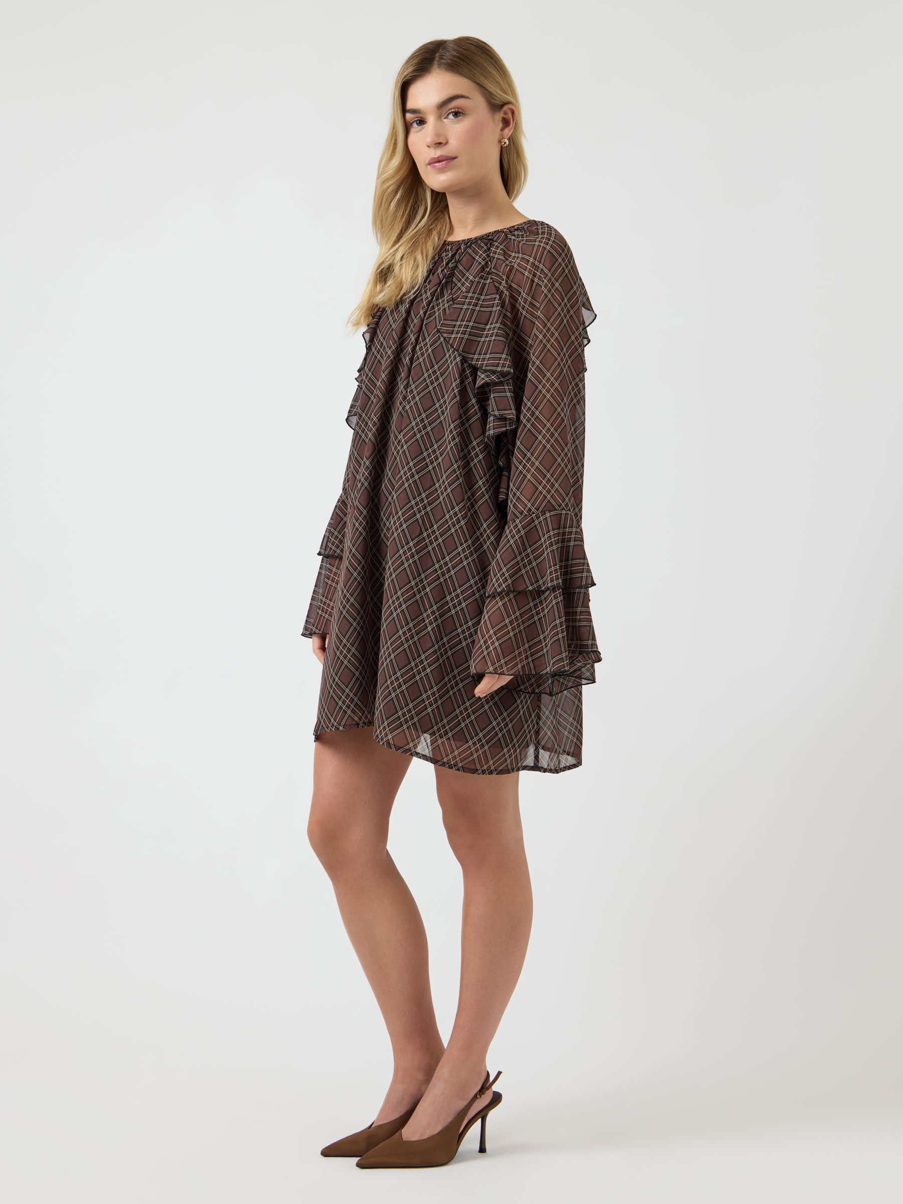 YASCHECKSY MINI DRESS | Purple | YAS® UK