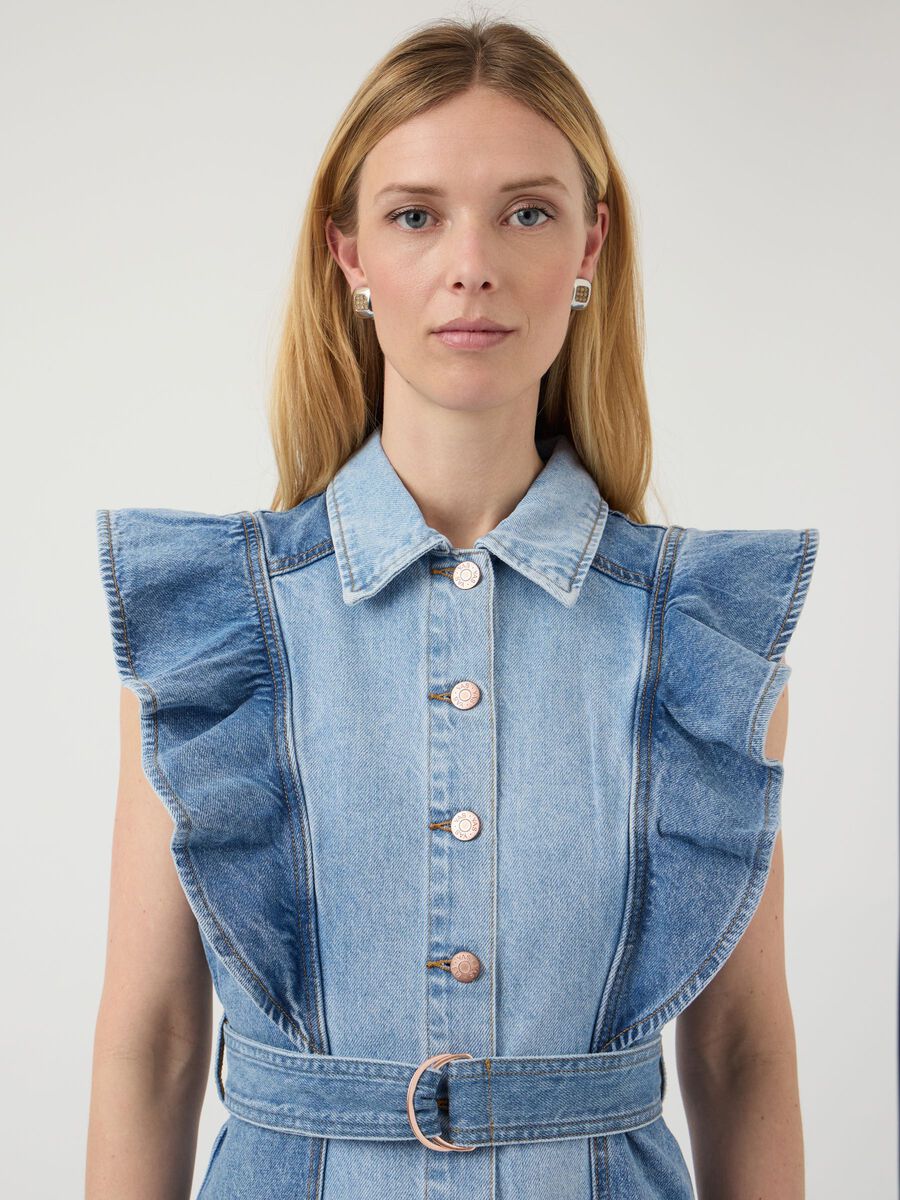 Carousel image - YASCAWI DENIM  MIDI DRESS, Medium Blue Denim | 3