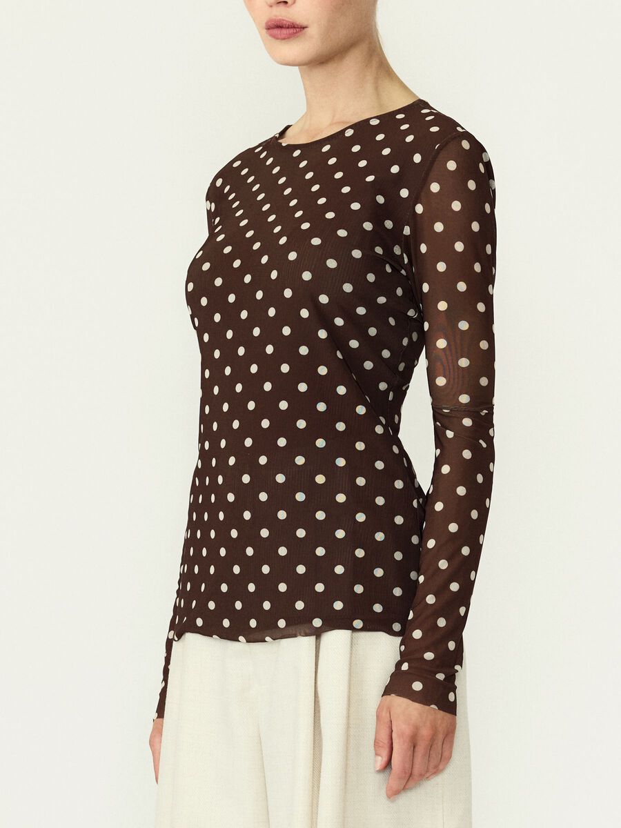 Yasdot ls mesh  top, colour: pinecone, brown, detail