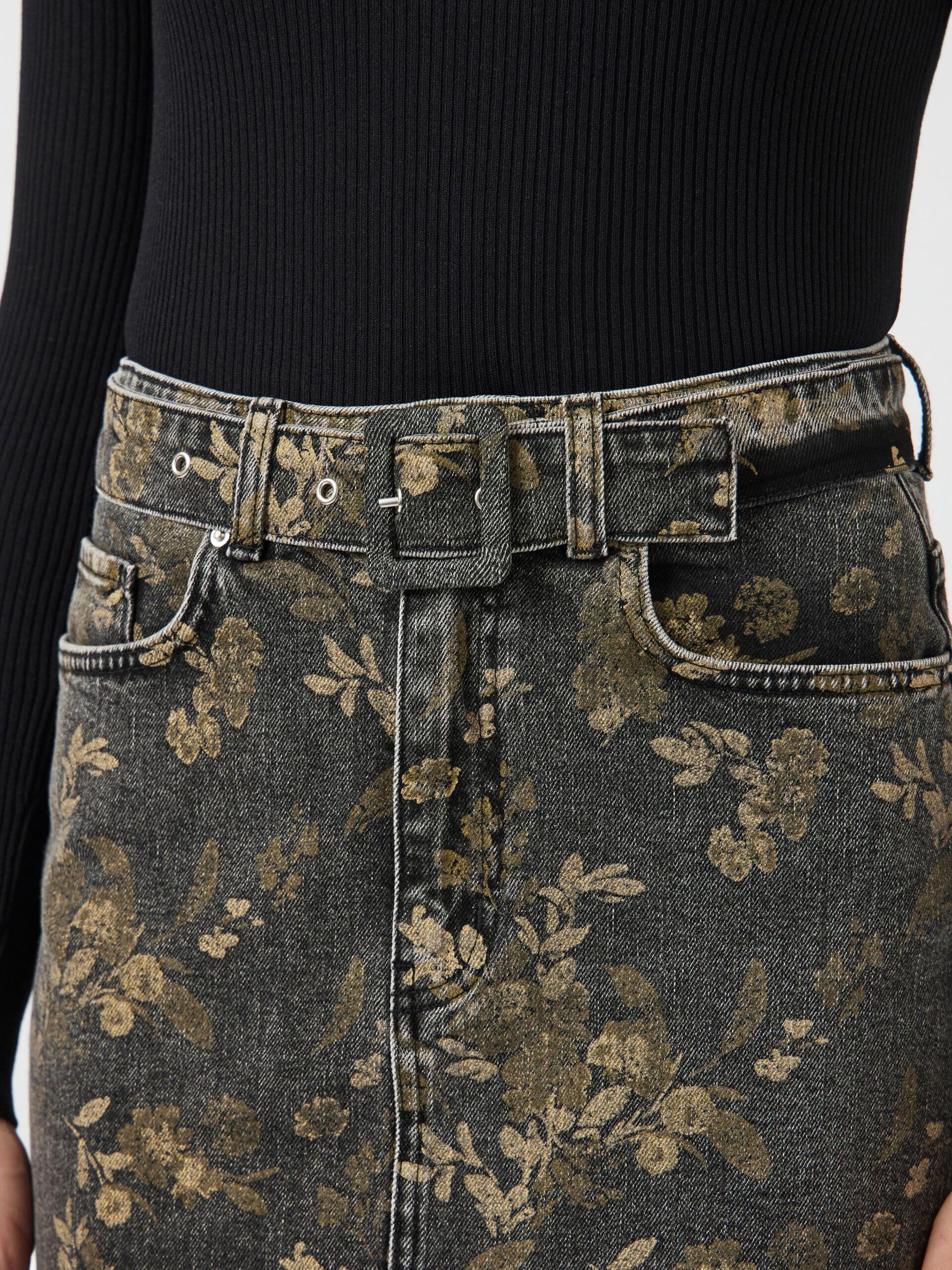 Carousel image - YASTAUPERA DENIM MINI SKIRT, Taupe Gray | 3