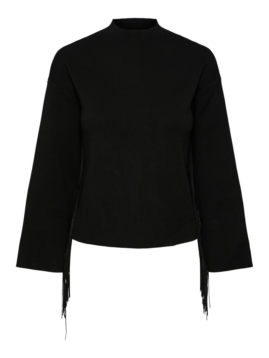Y.A.S YASFRINGA KNITTED PULLOVER, Black, highres - 26032373_Black_001.jpg