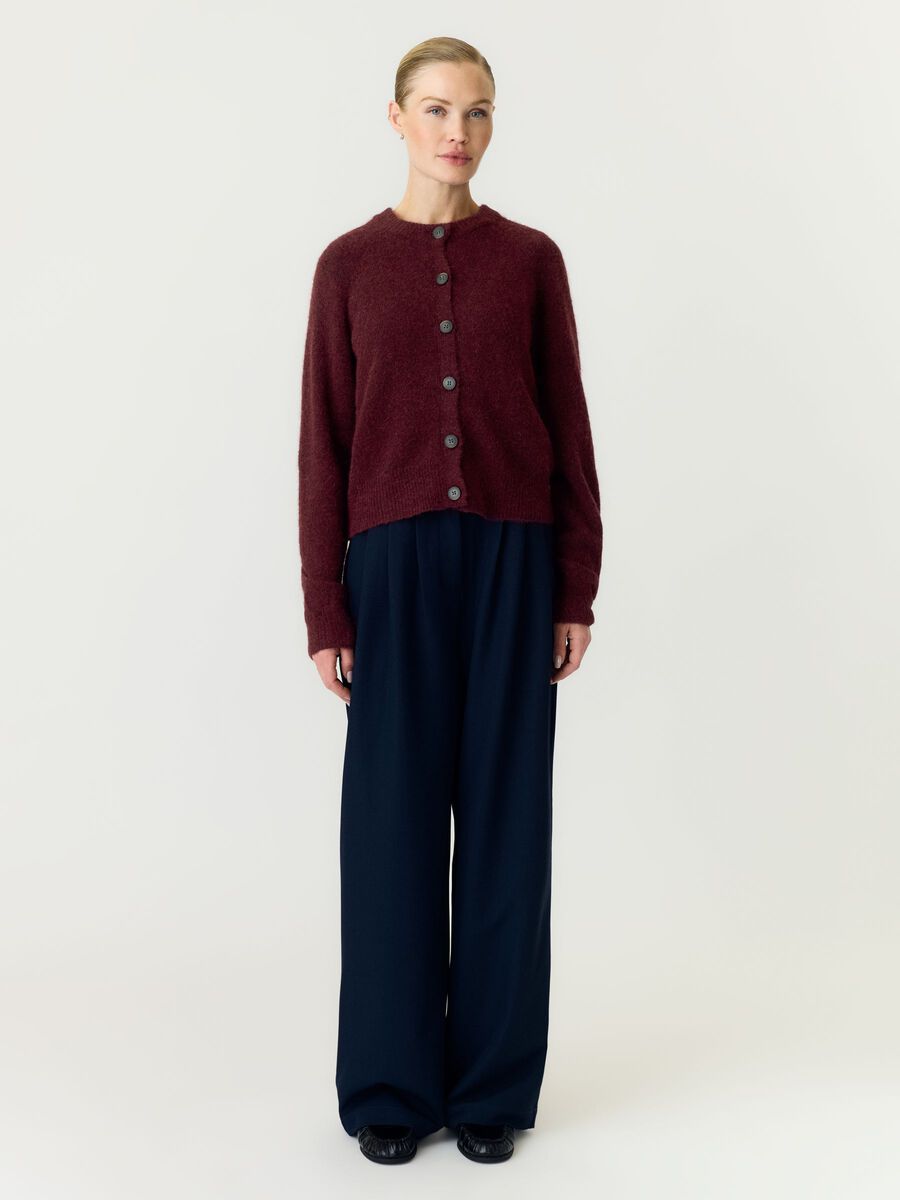 Carousel image 4 YASJOHI WOOL BLEND KNITTED CARDIGAN, Port Royale