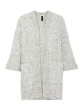 YAS OVERSIZED OPEN-FRONT CARDIGAN, Light Grey Melange, highres - 26015111_LightGreyMelange_001.jpg