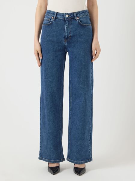 YAS YASROSIE HW STRAIGHT FIT JEANS, Medium Blue Denim, highres - 26038508_MediumBlueDenim_003.jpg