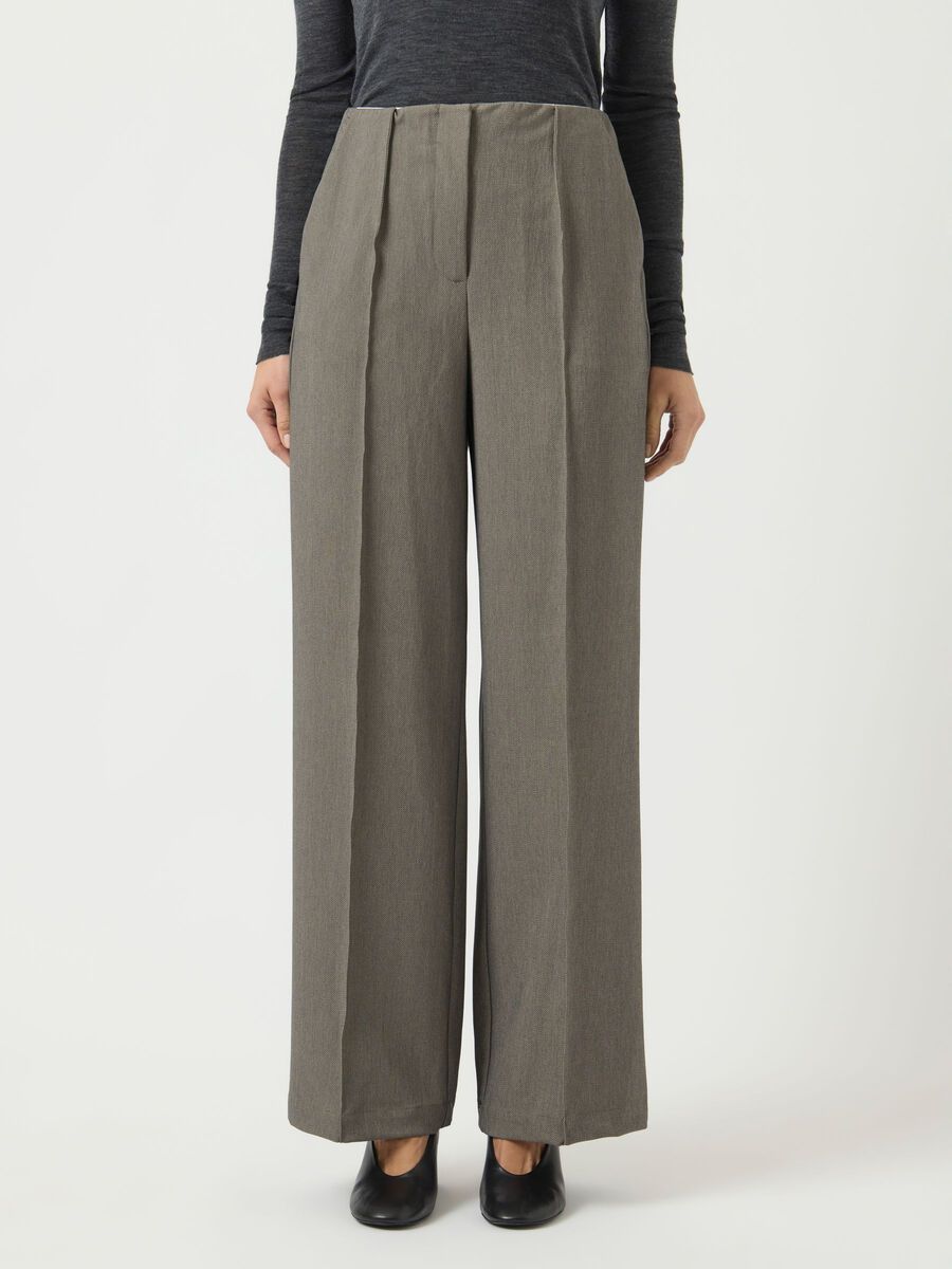Product carousel image - YASREEMAJ HIGH-WAIST BROEK, Grey Melange | 1