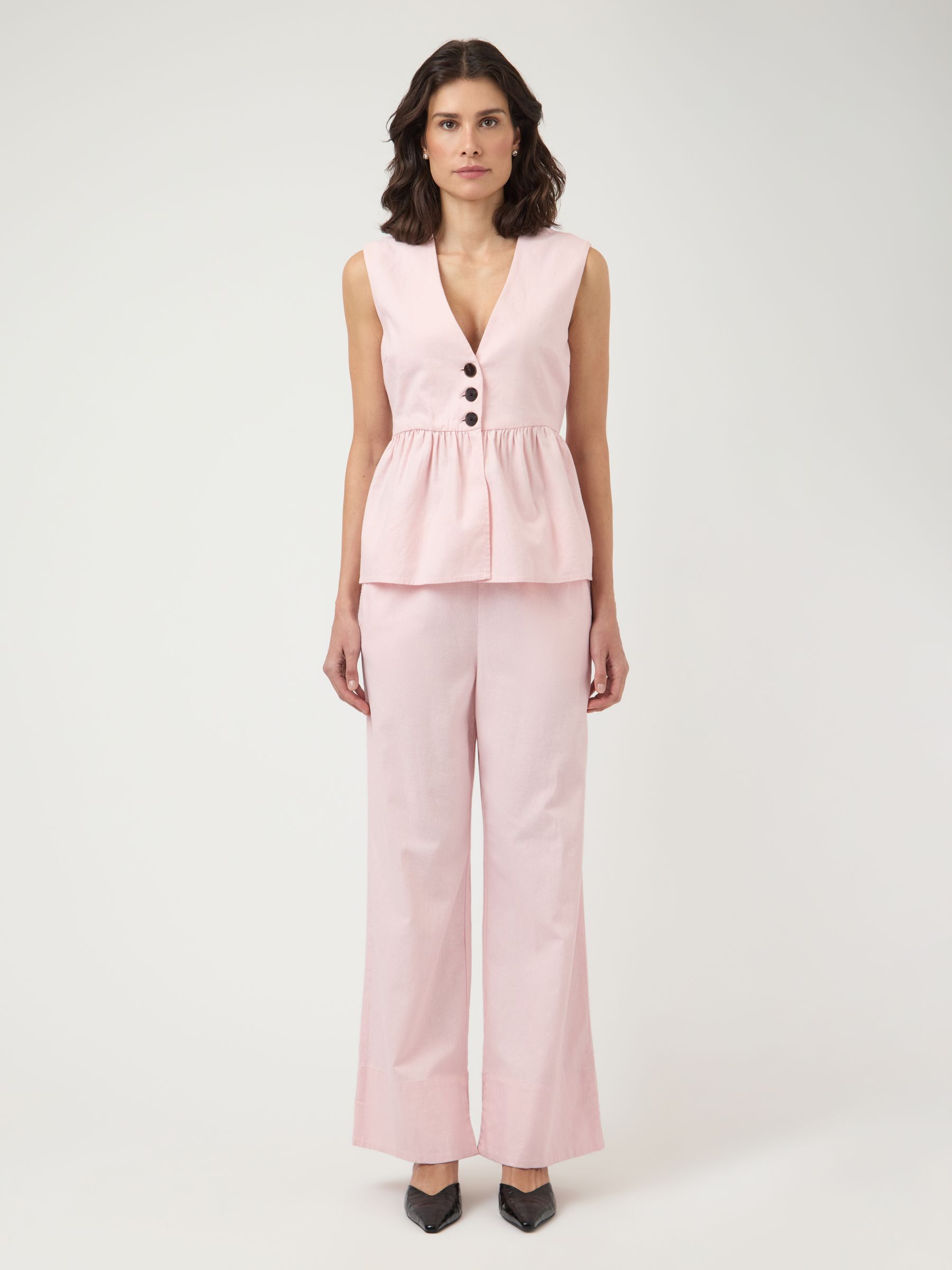 YASTRIMA HW LINEN BLEND TROUSERS | Purple | YAS® Germany