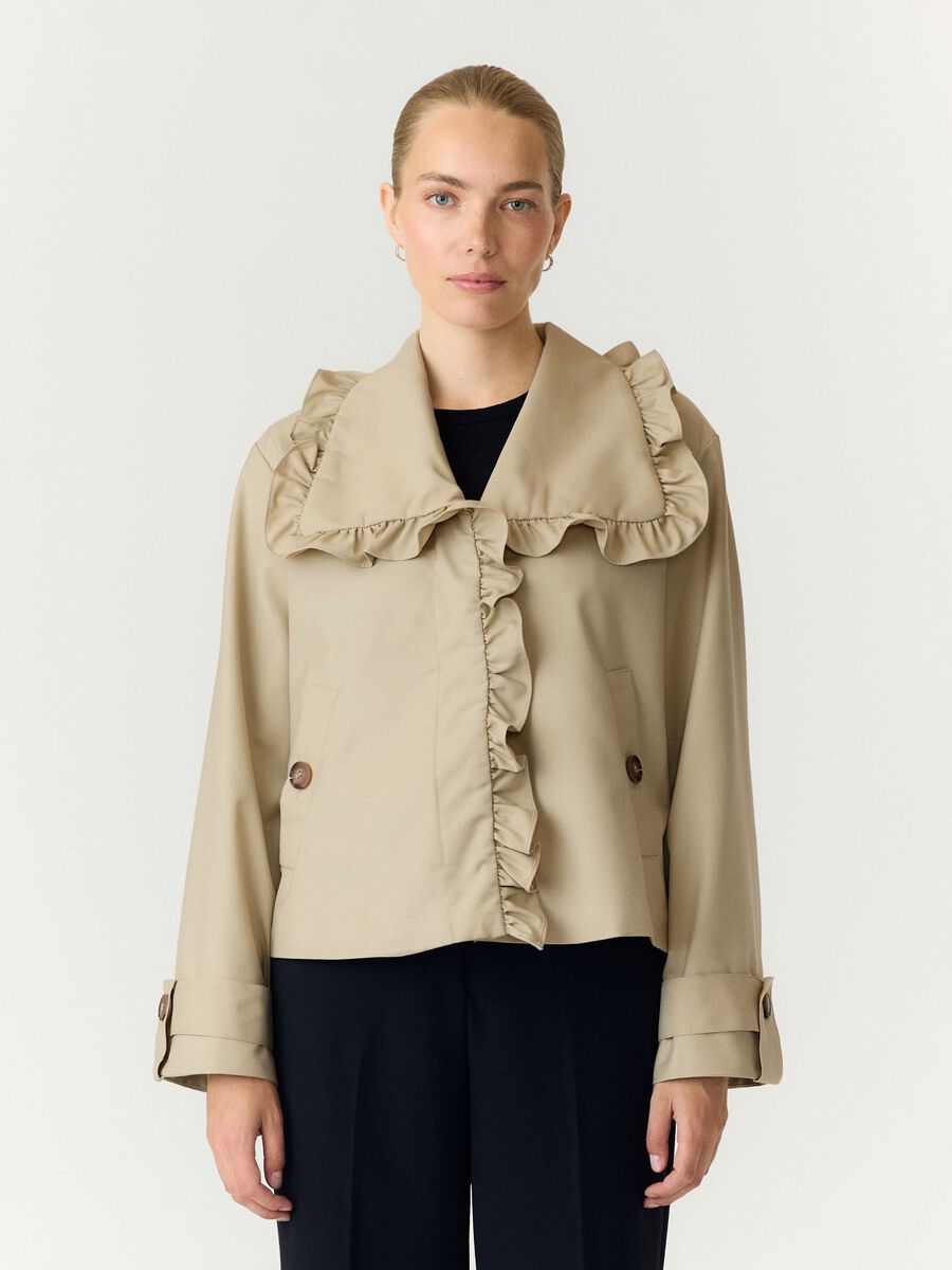 Product tile image YASELSANA SHORT TRENCHCOAT, Travertine 26038133_Travertine_1347974