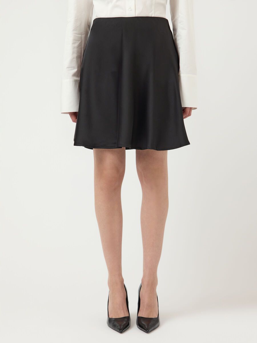 Product carousel image - YASPELLA HW VOLUME  MINI SKIRT, Black | 1