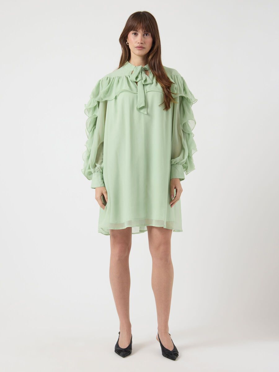 Carousel image - YASNOEL MINI DRESS, Smoke Green | 1