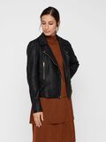 YAS MATTE LEATHER BIKER JACKET, Black, highres - 26018971_Black_003.jpg