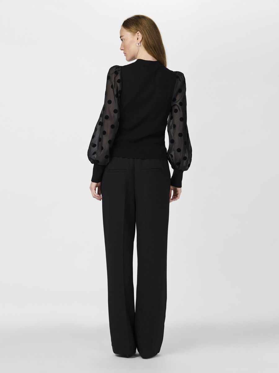 YAS YASDOTME BALLOON SLEEVE TOP, Black, highres - 26024389_Black_004.jpg
