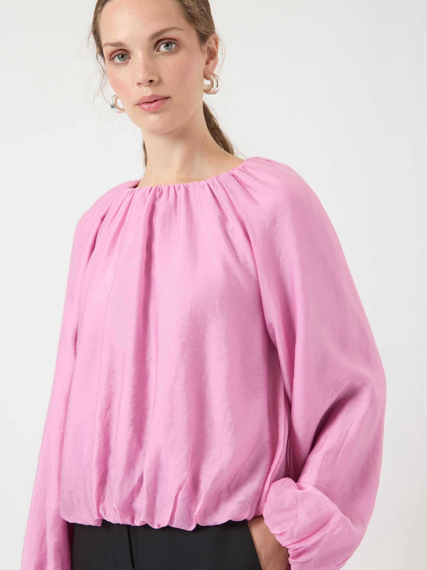 えりか99willfully balloon sleeveBL YASVALLO BALLOON LONG SLEEVED TOP | Purple | YAS® Switzerland