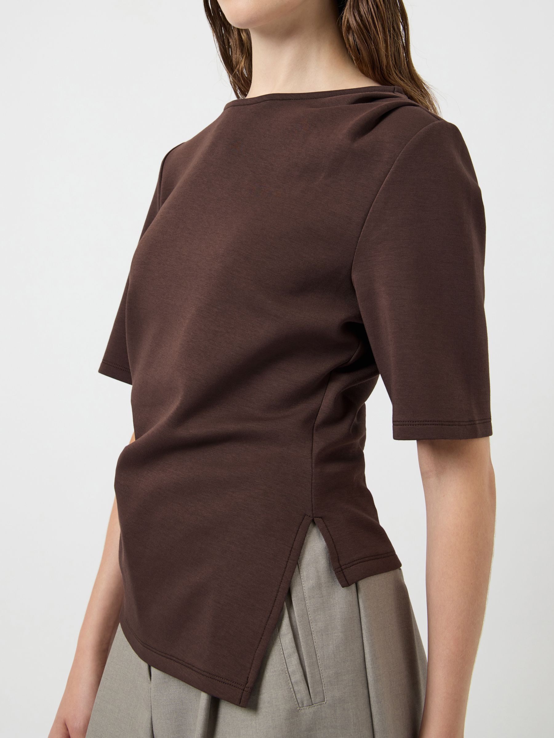 トップス SECOND/LAYER Dias Cortas Brown YASPINA 2/4 T-SHIRT | Brown | YAS® Germany