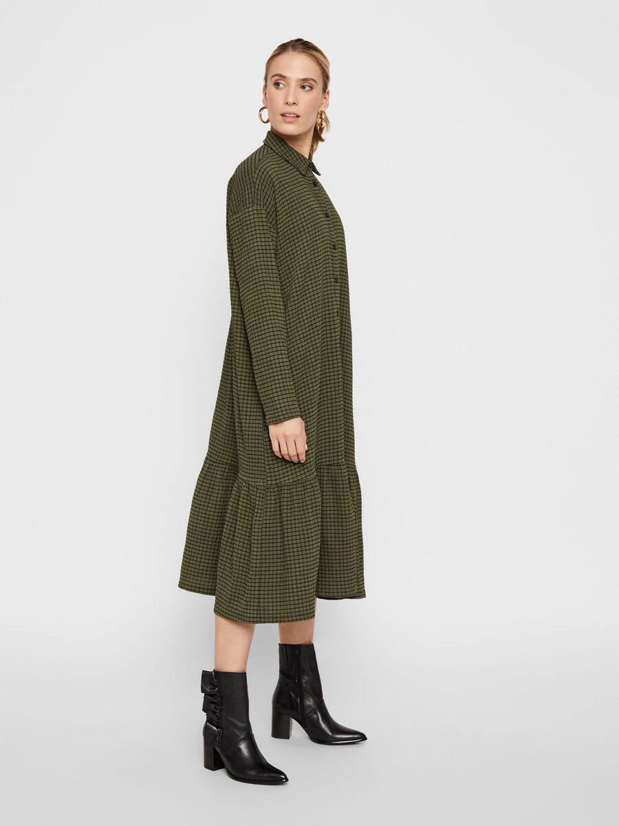 Y.A.S CHECKED LOOSE-FIT MIDI DRESS, Olive Night, highres - 26019766_OliveNight_794175_003.jpg