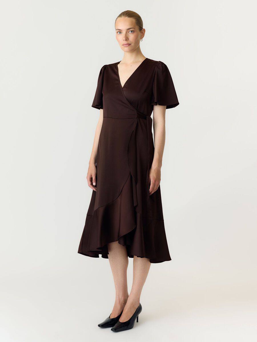 Carousel image 4 YASTHEA WRAP DRESS, Coffee Bean