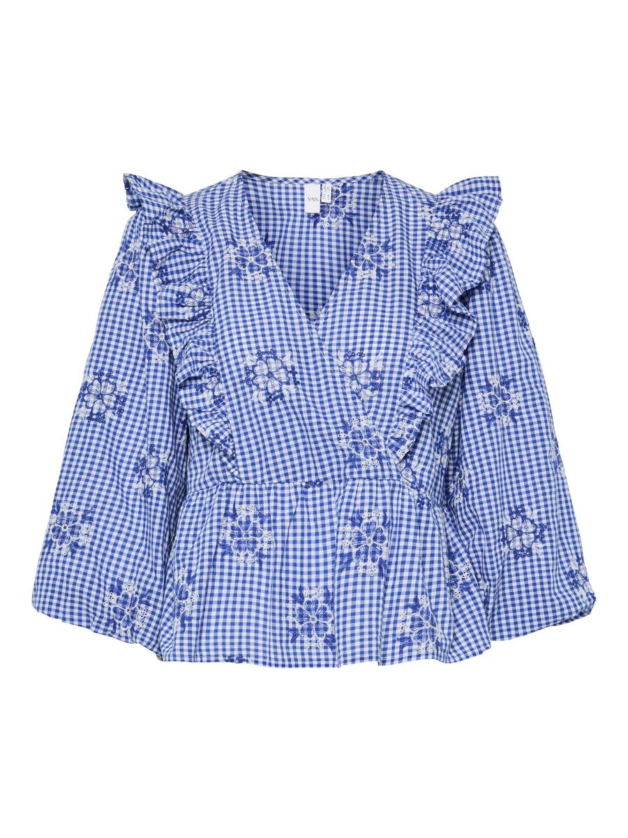 YAS YASGINGA TOPP MED 3/4-ÄRMAR, Dazzling Blue, highres - 26038336_DazzlingBlue_1208483_001.jpg