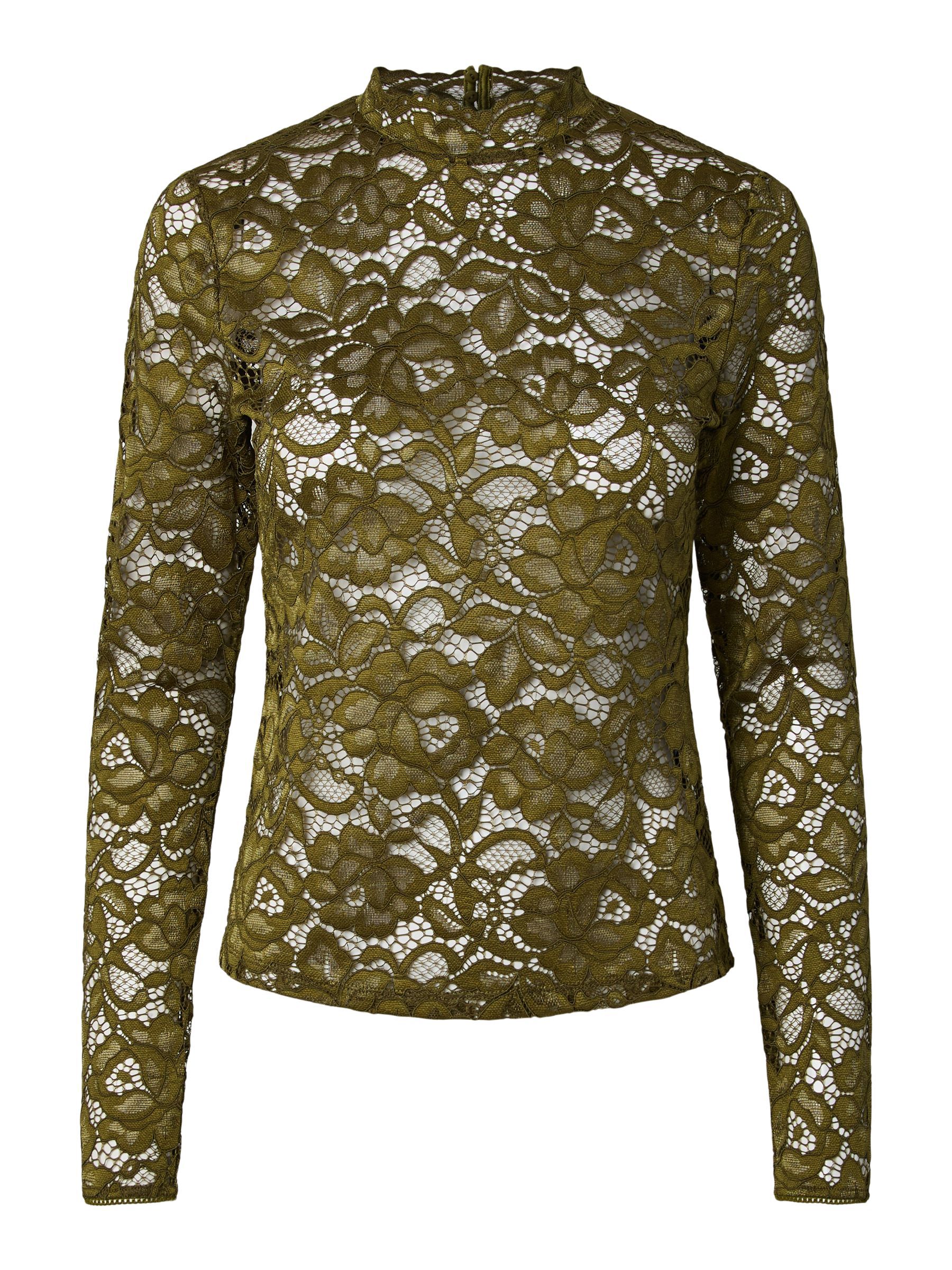 YASLACEY LACE LONG SLEEVED TOP | Red | YAS® Sweden