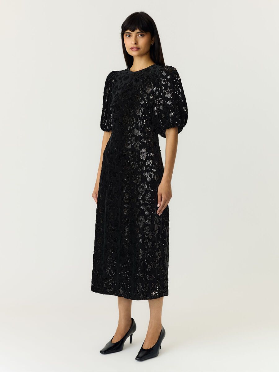 Carousel image 4 YASSOFIE 2/4 SEQUIN MIDI DRESS, Black