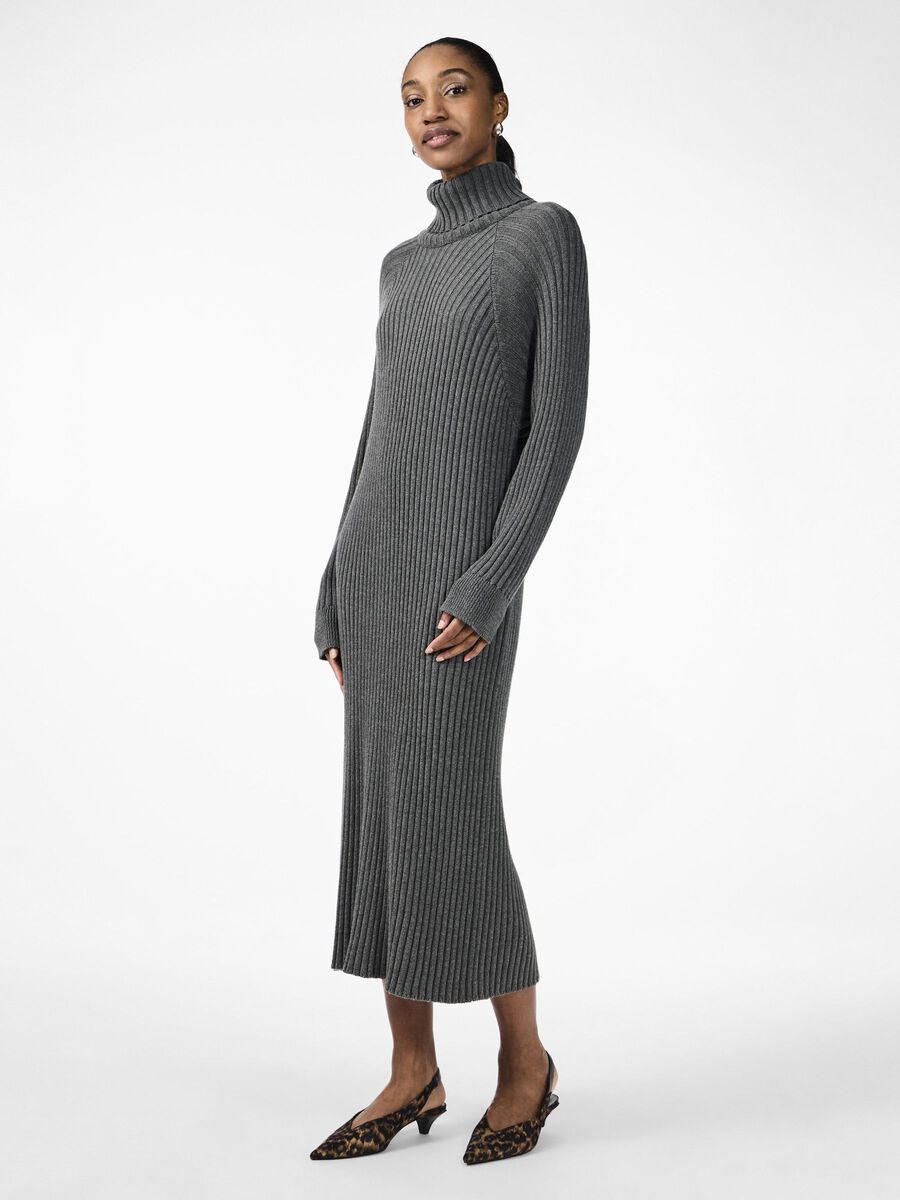 Product carousel image - YASMAVI KNITTED DRESS, Medium Grey Melange | 1