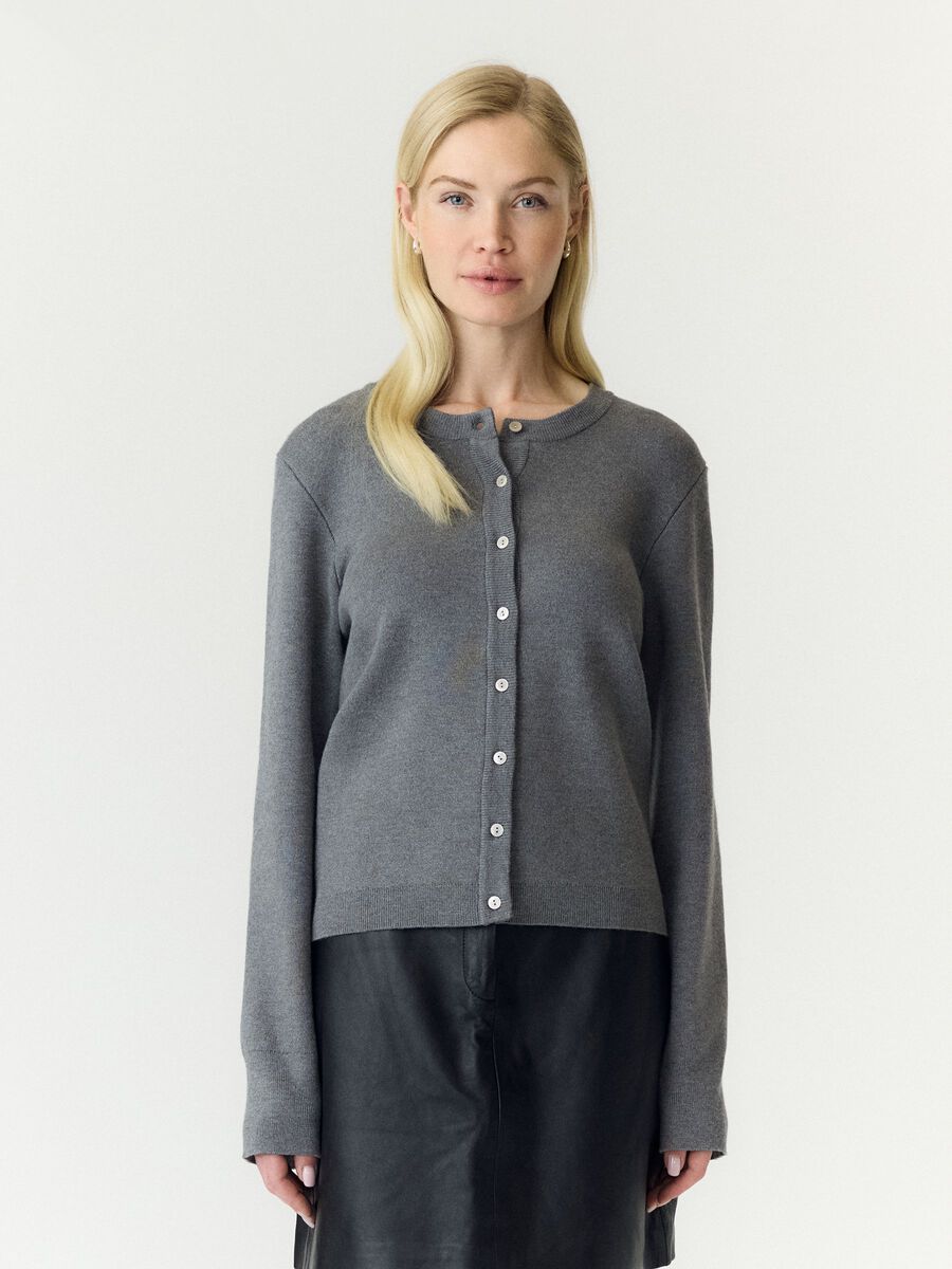 Product tile image YASELENA  KNITTED CARDIGAN, Medium Grey Melange 26039172_MediumGreyMelange