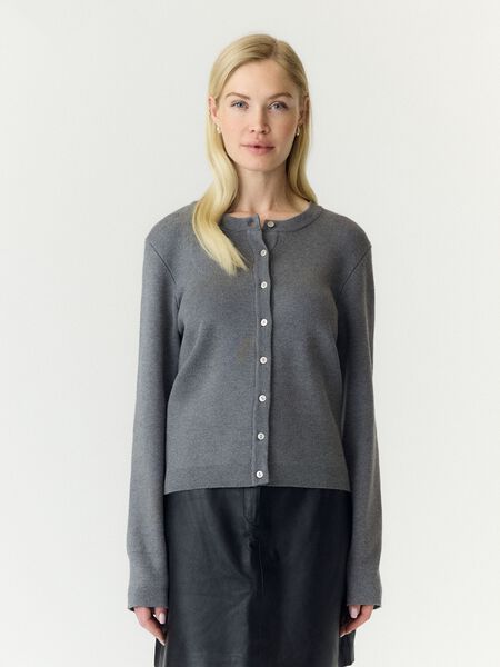 YAS YASELENA STRIKKET CARDIGAN, Medium Grey Melange, highres - 26039172_MediumGreyMelange_003.jpg