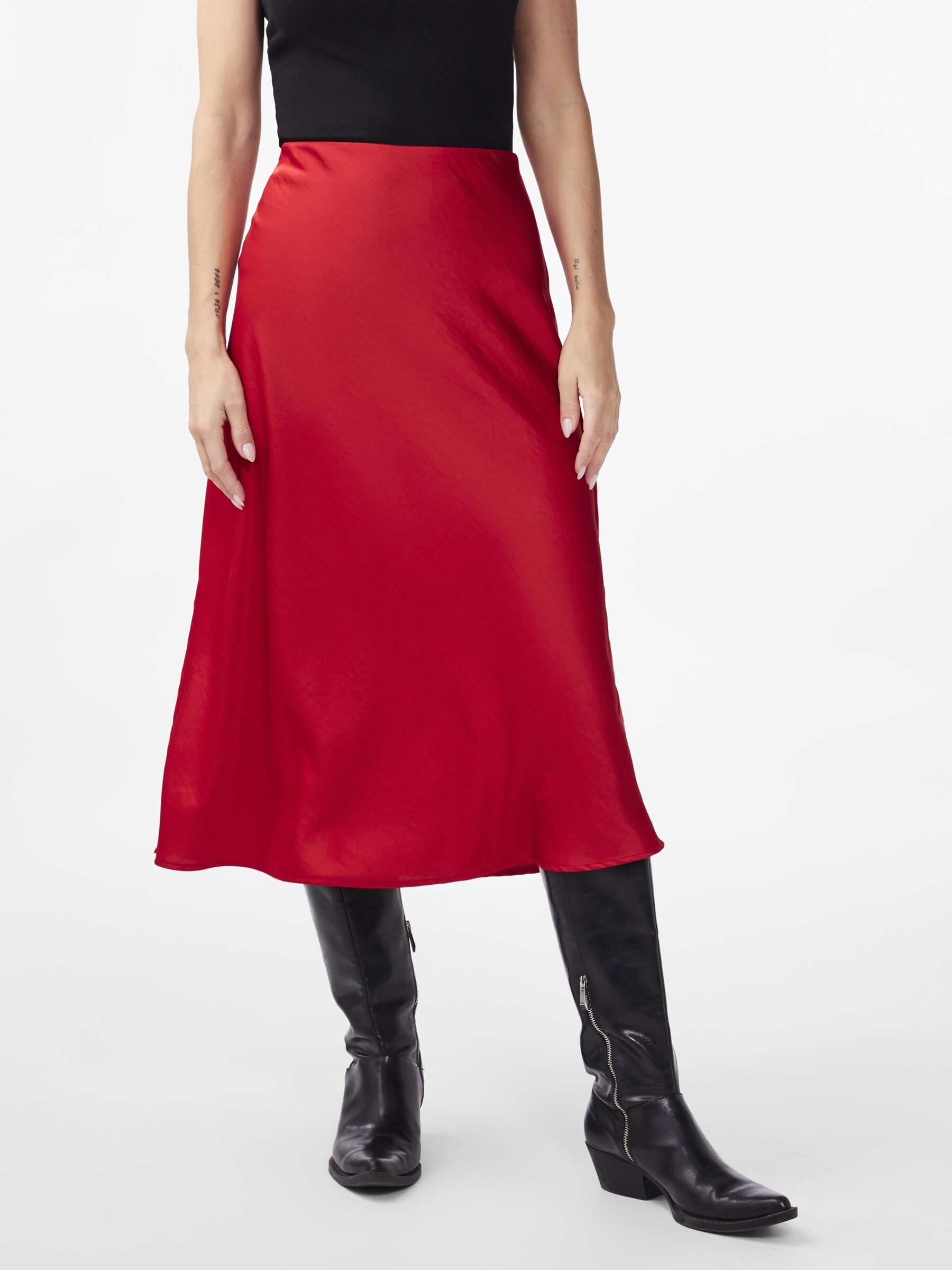 Jupe mi longue rouge new arrivals