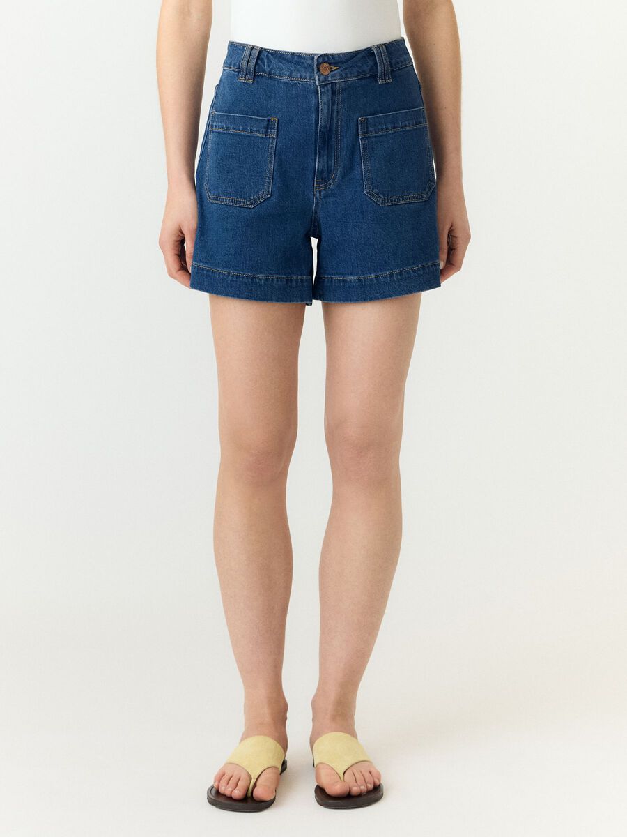 Product tile image - YASNEMA HMW  DENIM SHORTS, Medium Blue Denim | 26036982_MediumBlueDenim