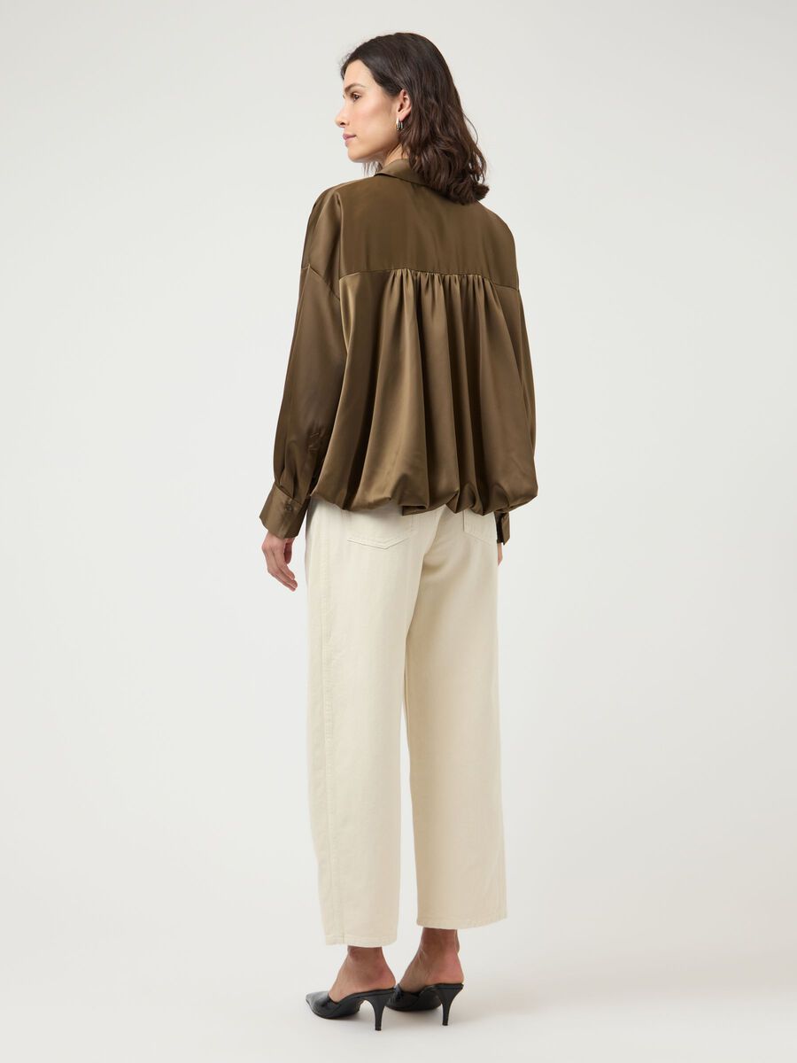 Product carousel image - YASPELLA BUBBLE HEM  SHIRT, Teak | 2