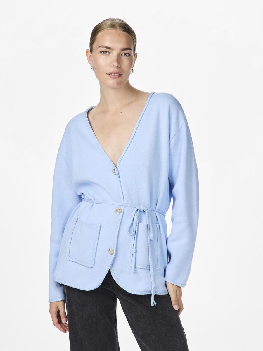 YAS YASBREMA KNIT CARDIGAN, Clear Sky, highres - 26036807_ClearSky_003.jpg