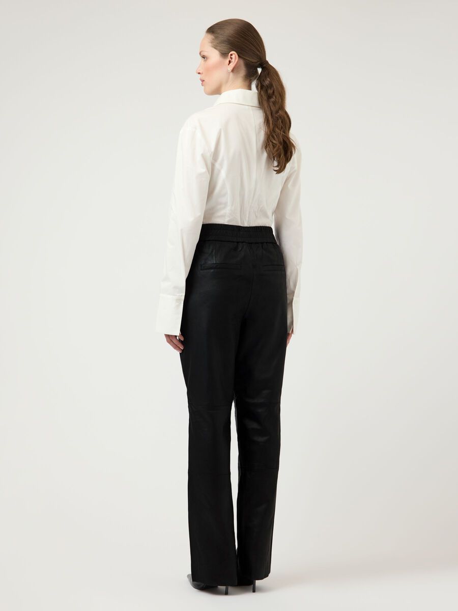 Product carousel image - YASSOPHIE LEATHER TROUSERS, Black | 2