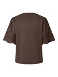 Product image thumbnail - YASLEX BRODERIE ANGLAIS T-SHIRT, Chocolate Brown | 6