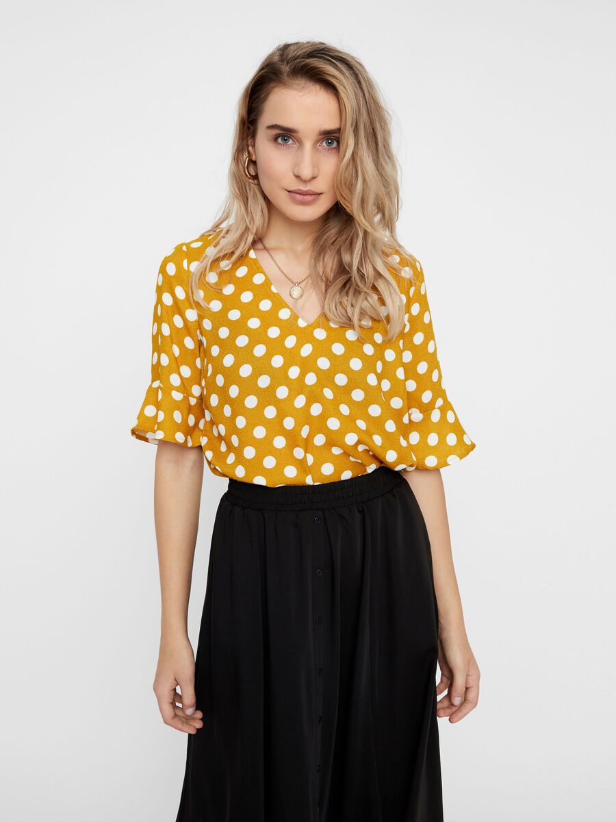 Y.A.S DOTTED T-SHIRT, Tawny Olive, highres - 26011567_TawnyOlive_629841_003.jpg