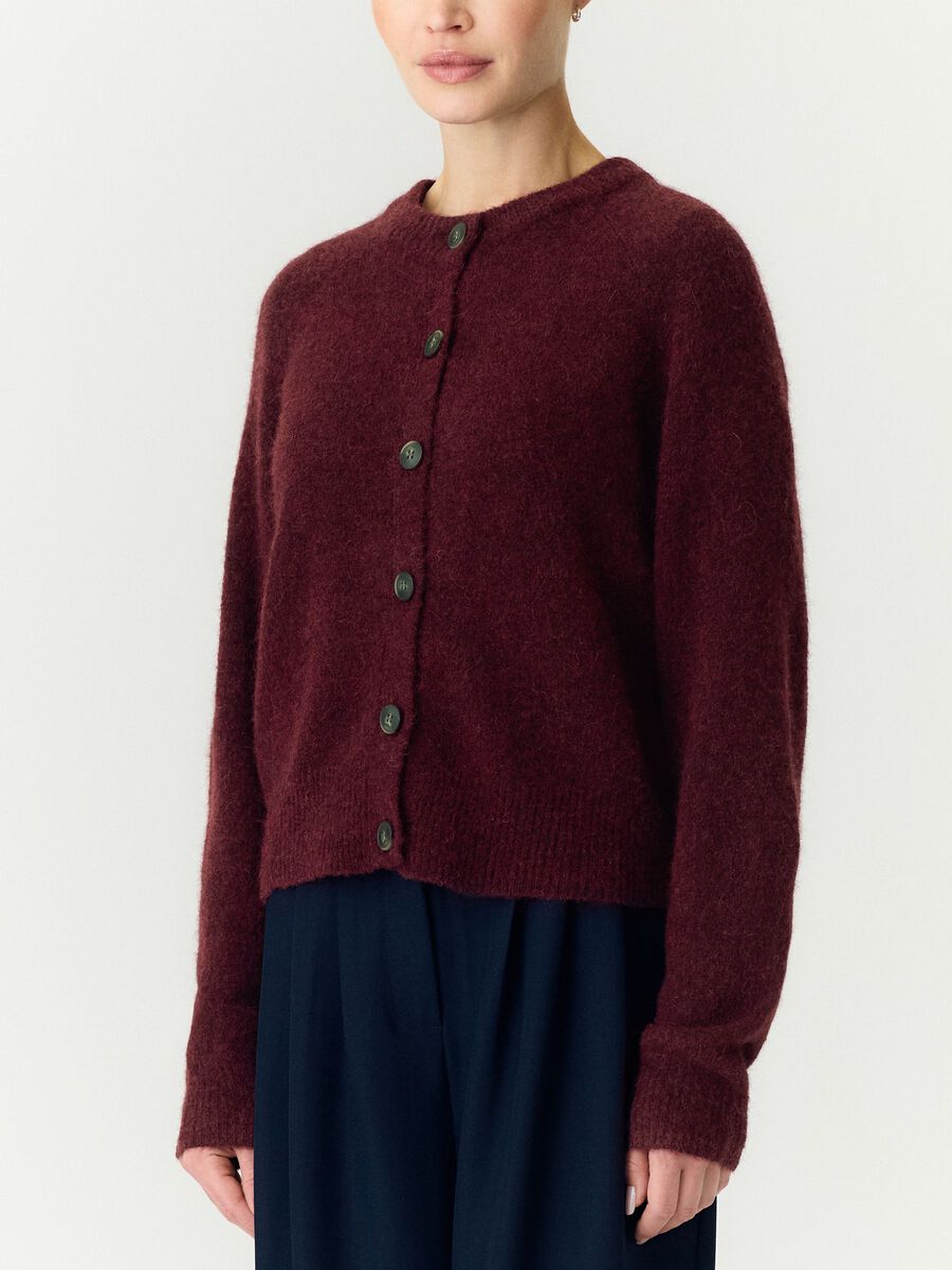 Carousel image 3 YASJOHI WOOL BLEND KNITTED CARDIGAN, Port Royale