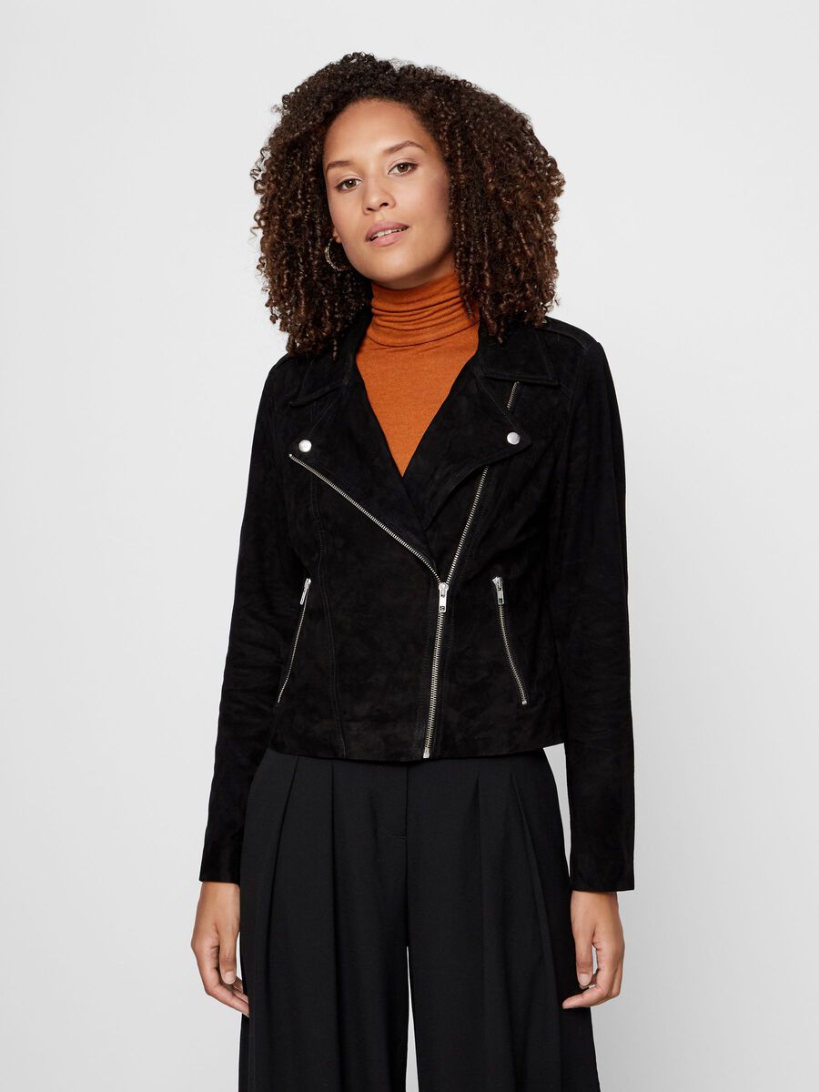 YAS YASFULIA WILDLEDER BIKERJACKE, Black, highres - 26018161_Black_003.jpg