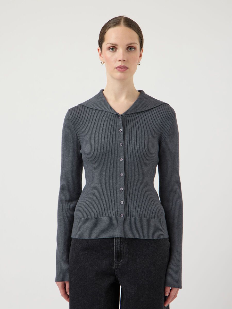 Product carousel image - YASCAMELIA STRICKJACKE, Dark Grey Melange | 1