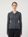 Product image thumbnail - YASCAMELIA CARDIGAN EN MAILLE, Dark Grey Melange | 1