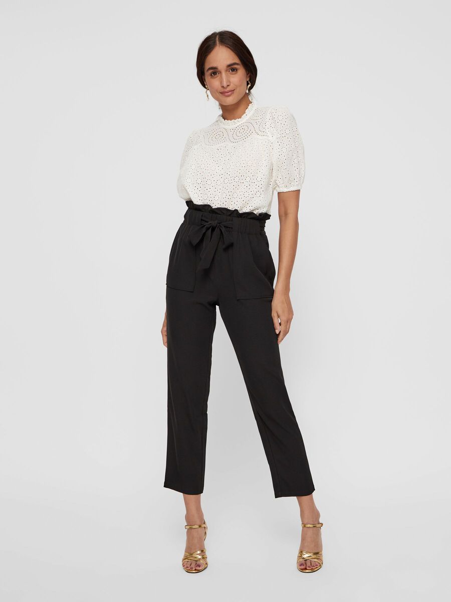 Carousel image - GEBORDUURDE KATOENEN BLOUSE, Star White | 4