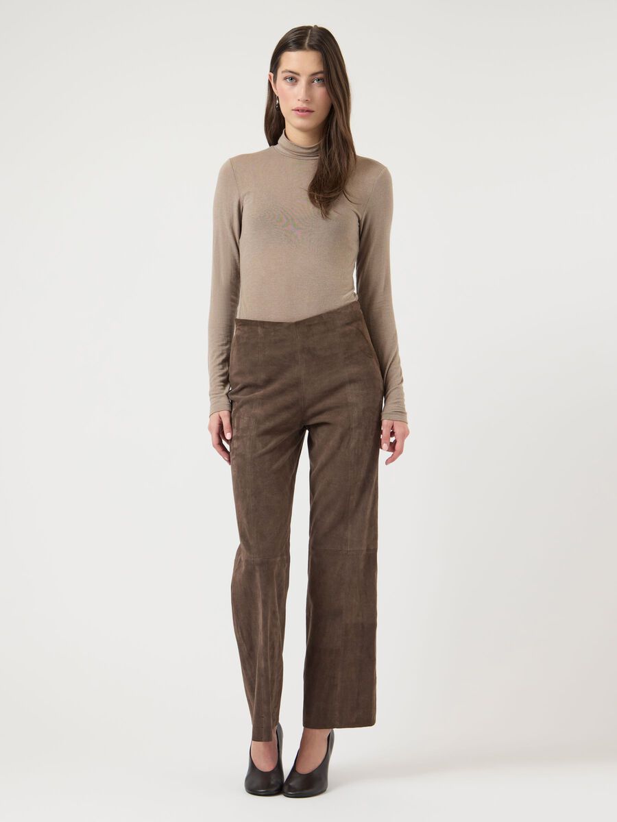 Product carousel image - YASTHEA SCAMOSCIATO STRETCH PANTALONI, Major Brown | 1