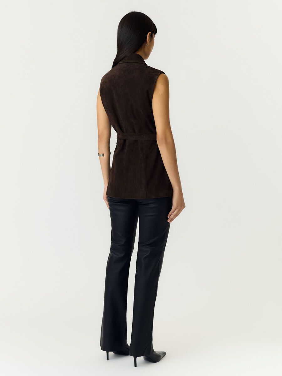 Carousel image 2 YASRIE SUEDE  WAISTCOAT, Coffee Bean
