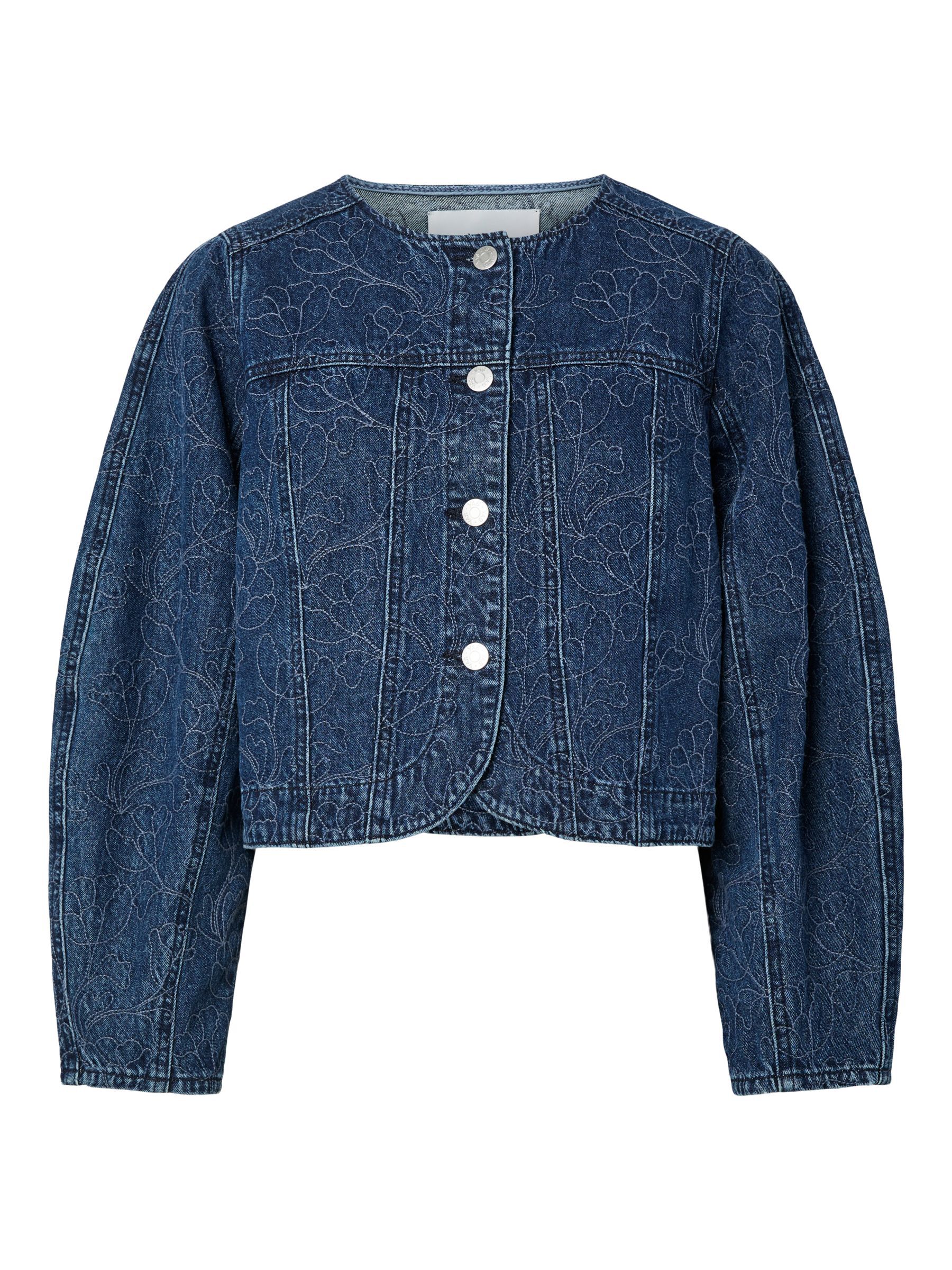 YASALIA EMBROIDERY DENIM JACKET | Blue | YAS® UK
