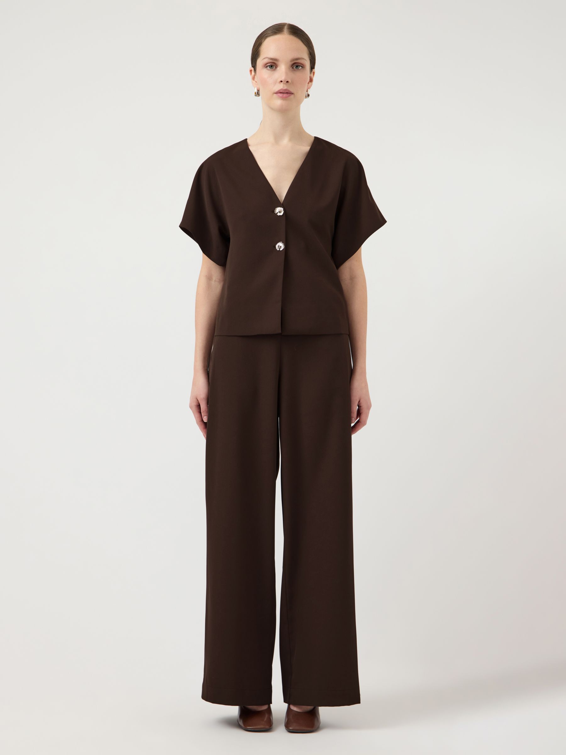 YASRANIA HW STRAIGHT TROUSERS | Brown | YAS® Sweden