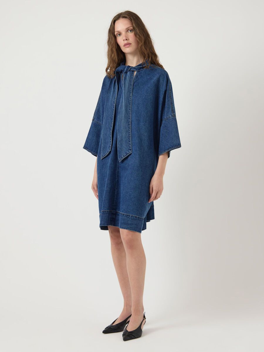 YAS YASLIRA 3/4-ARM JEANSKLEID, Medium Blue Denim, highres - 26039245_MediumBlueDenim_005.jpg
