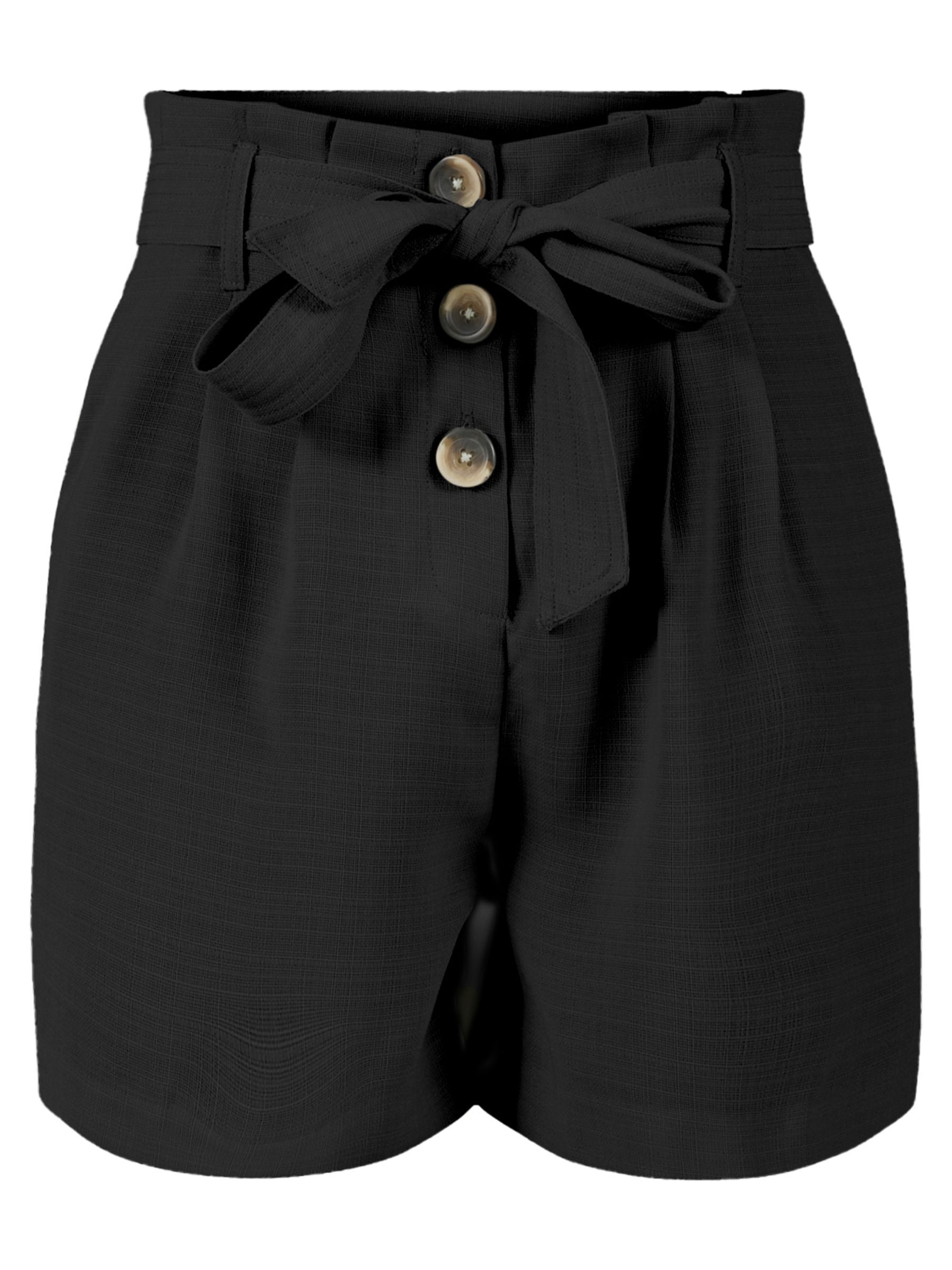 HIGH WAIST BUTTON UP SHORTS Black YAS Austria