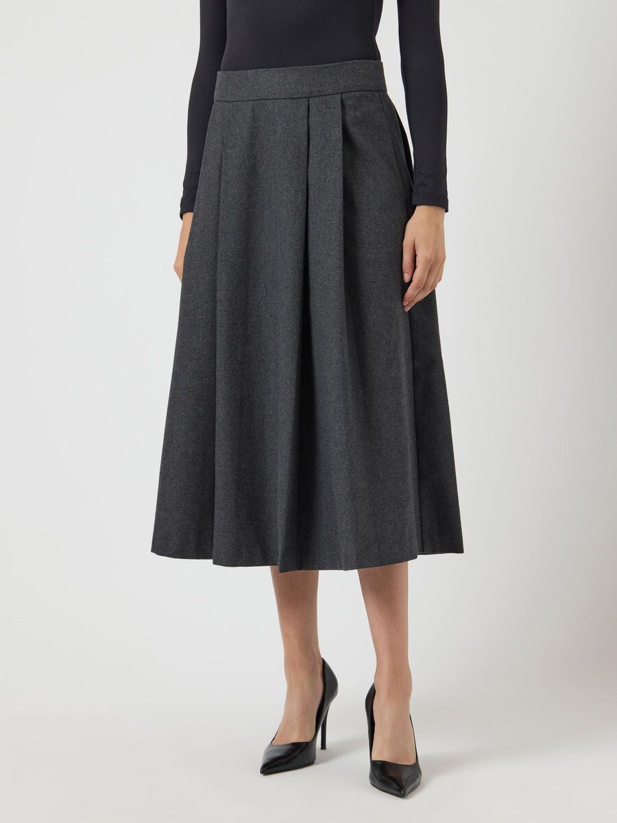 Product carousel image - YASKARISA HMW MIDI SKIRT, Dark Grey Melange | 1