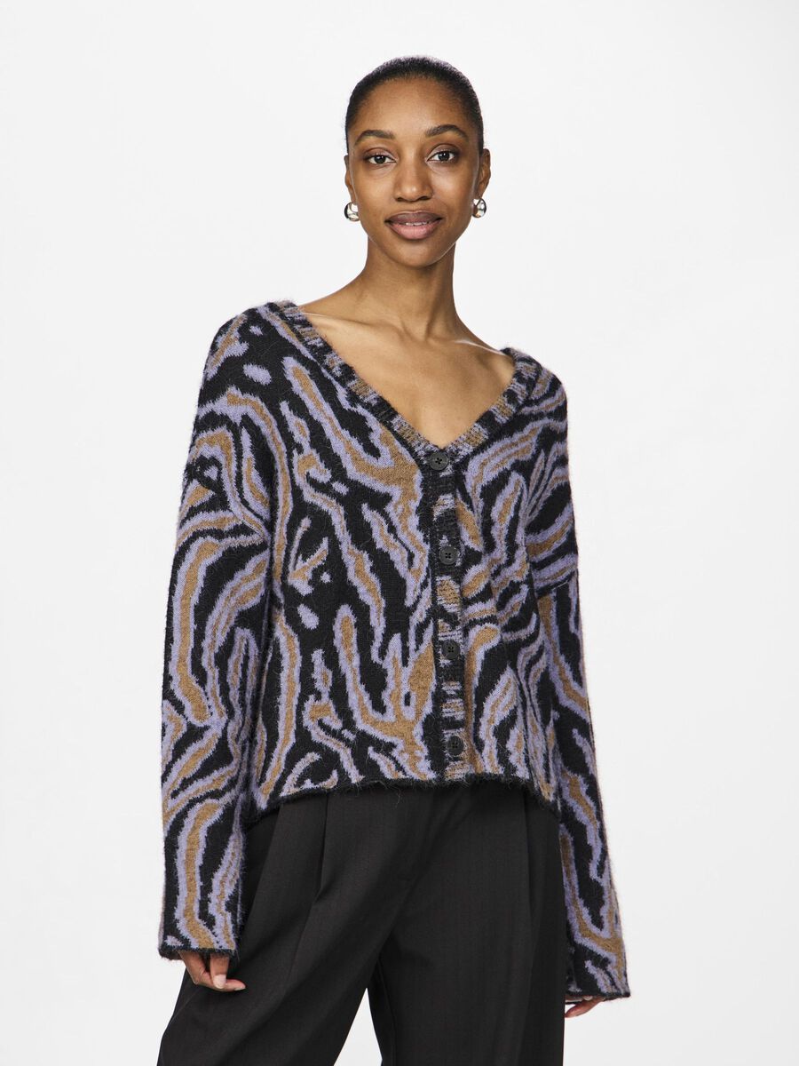 YAS YASNURA STRIKKET CARDIGAN, Black, highres - 26035928_Black_1148479_003.jpg