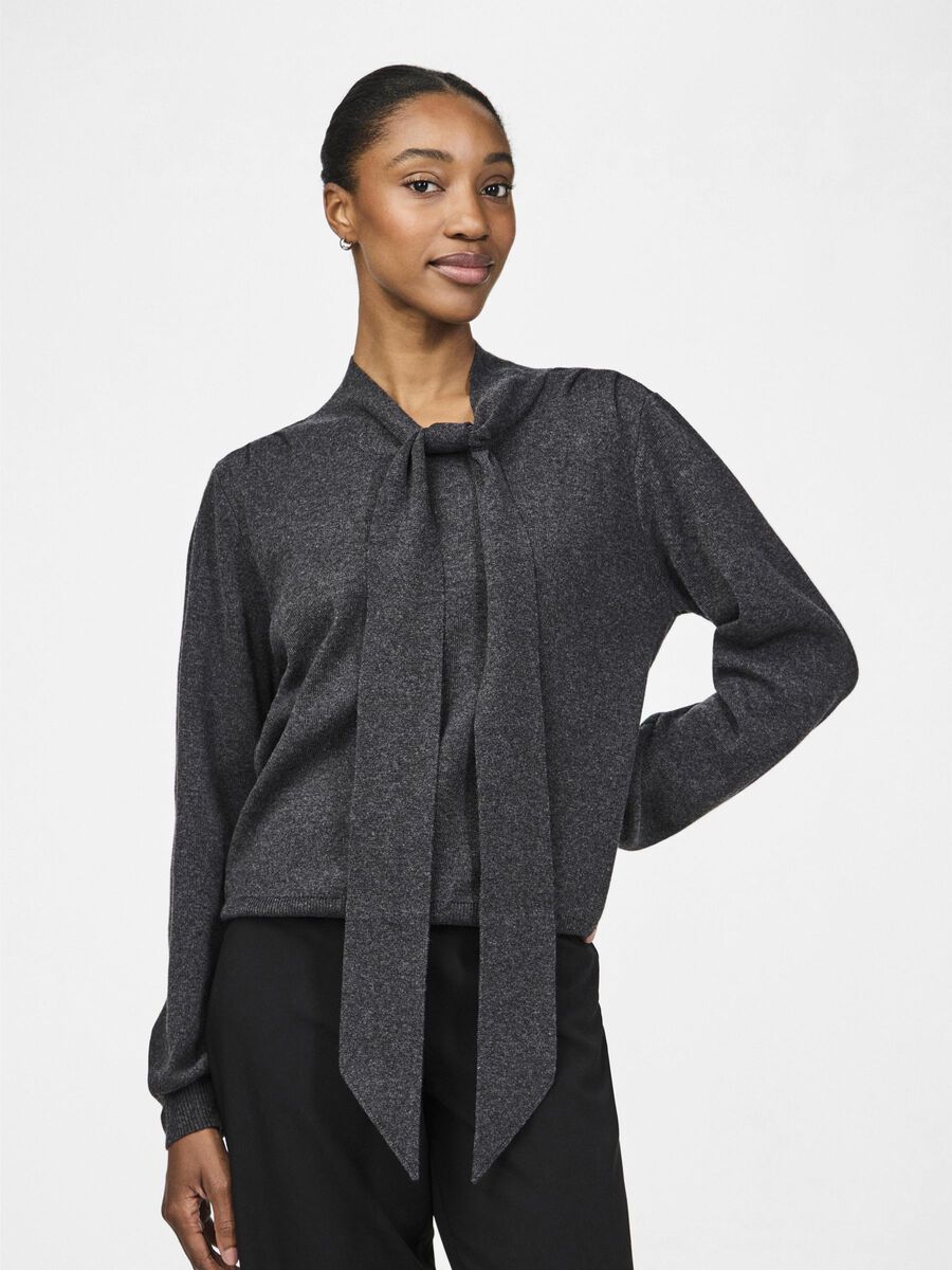 YAS YASASSI  KNITTED PULLOVER, Dark Grey Melange, highres - 26036058_DarkGreyMelange_003.jpg