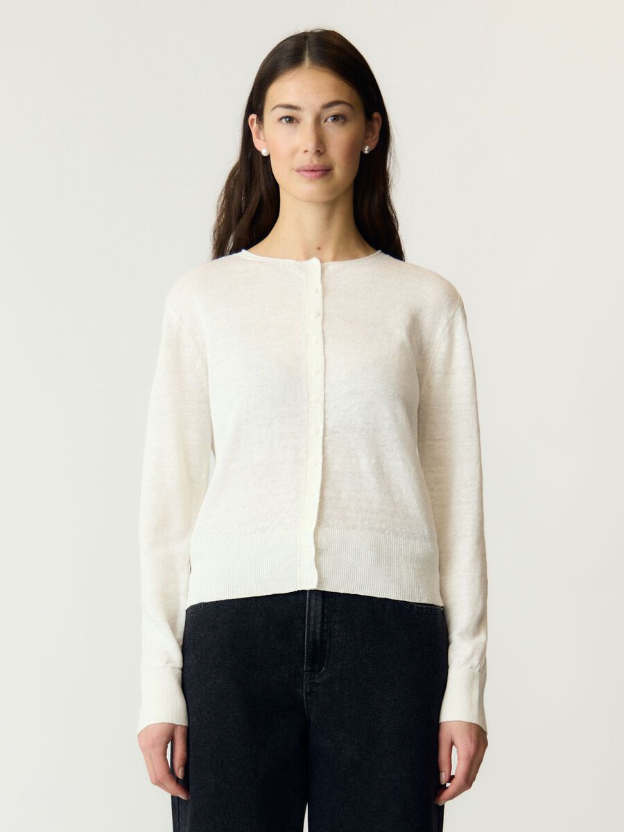 Product carousel image - YASLINNEA  KNITTED CARDIGAN, Pristine | 1
