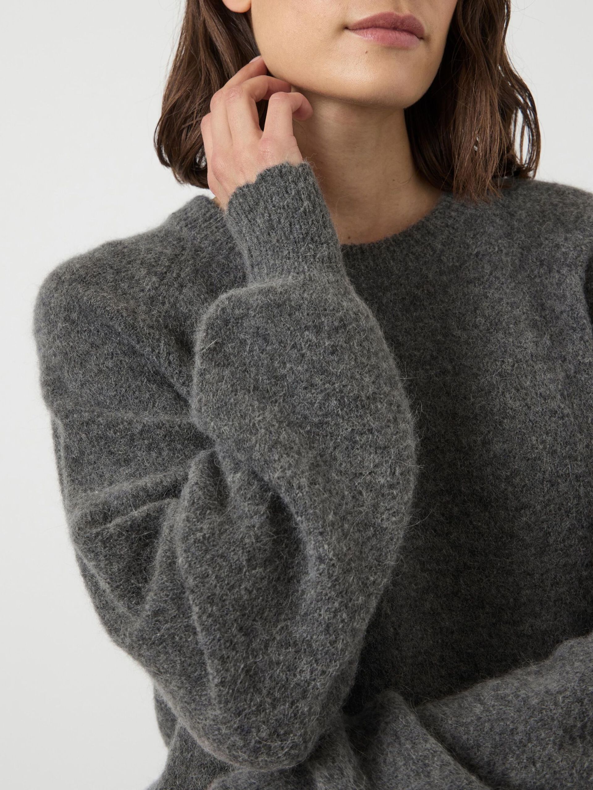 Carousel image - YASJOHI WOLL STRICKPULLOVER, Medium Grey Melange | 3