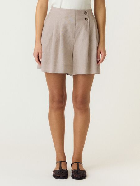 YAS YASUSUMA HW LINEN BLEND SHORTS, White Pepper, highres - 26040842_WhitePepper_003.jpg