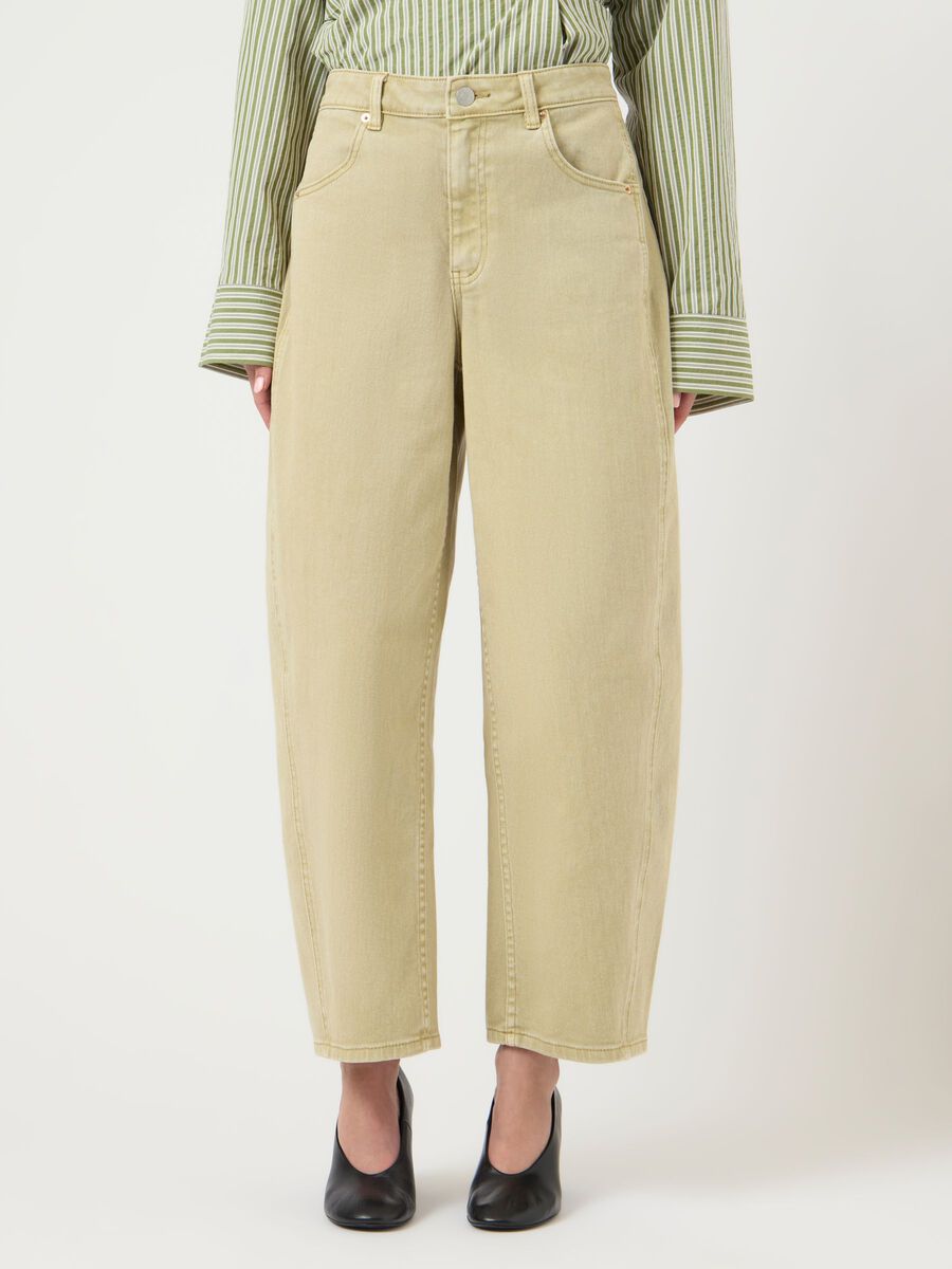 Product carousel image - YASLUA ANKEL JEANS MED BARREL FIT, Sage Green | 1